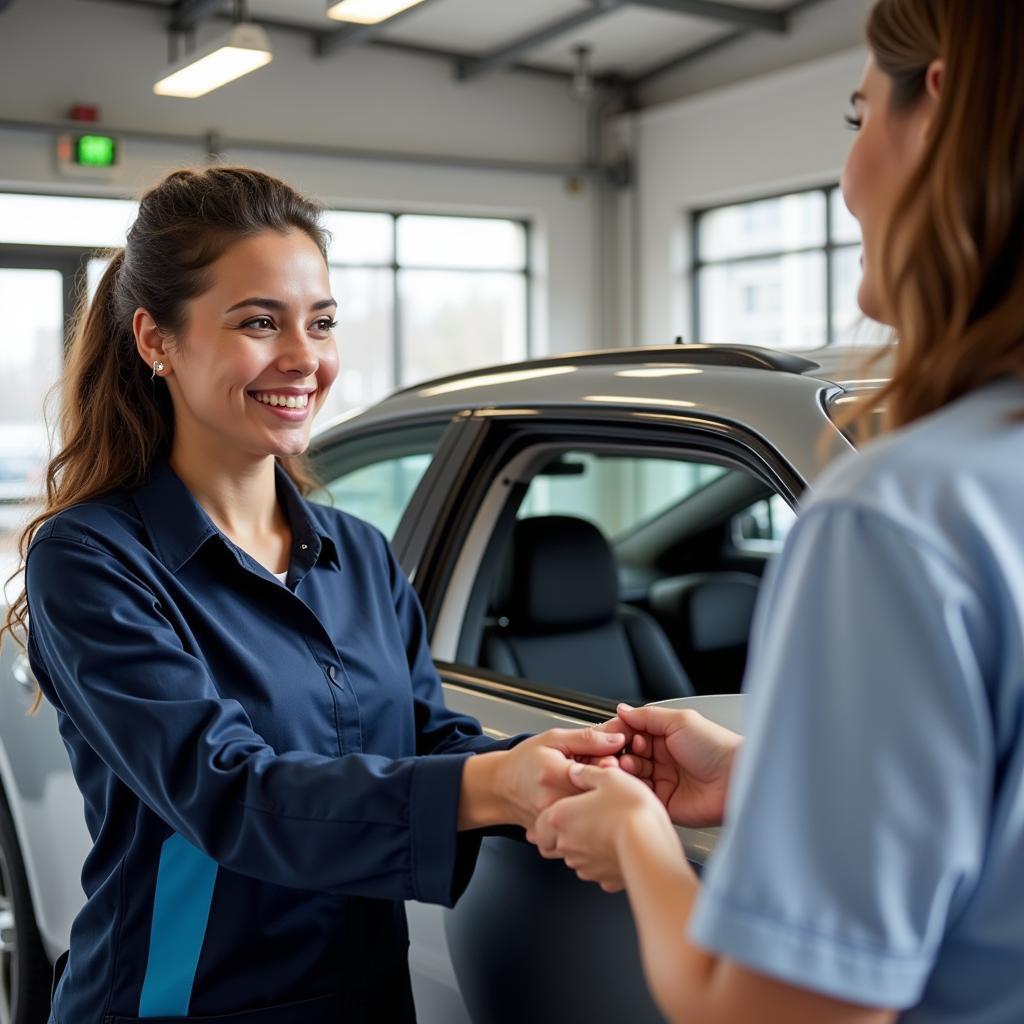 Happy Car Detailer Receiving a Tip