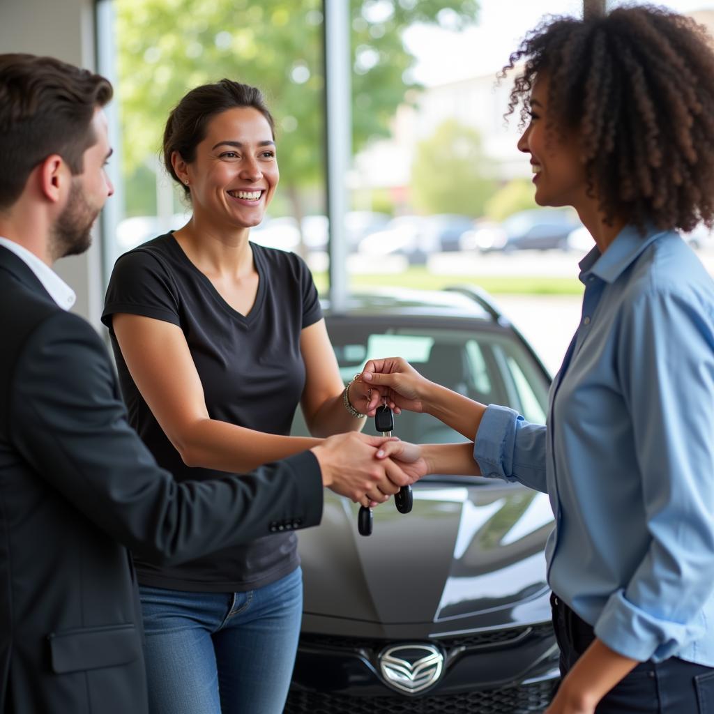 Happy Customer Receiving Car Keys