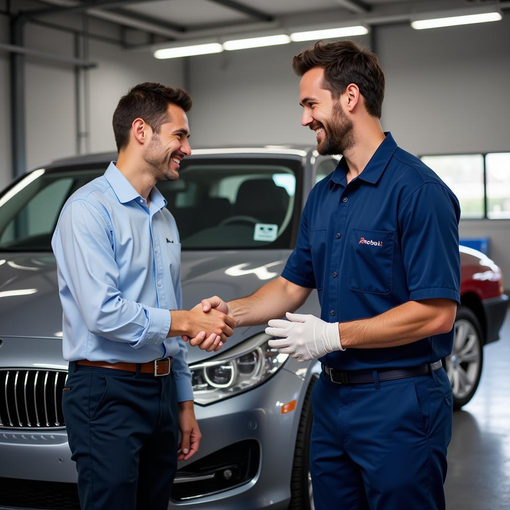 Happy Customer Tipping a Detailer