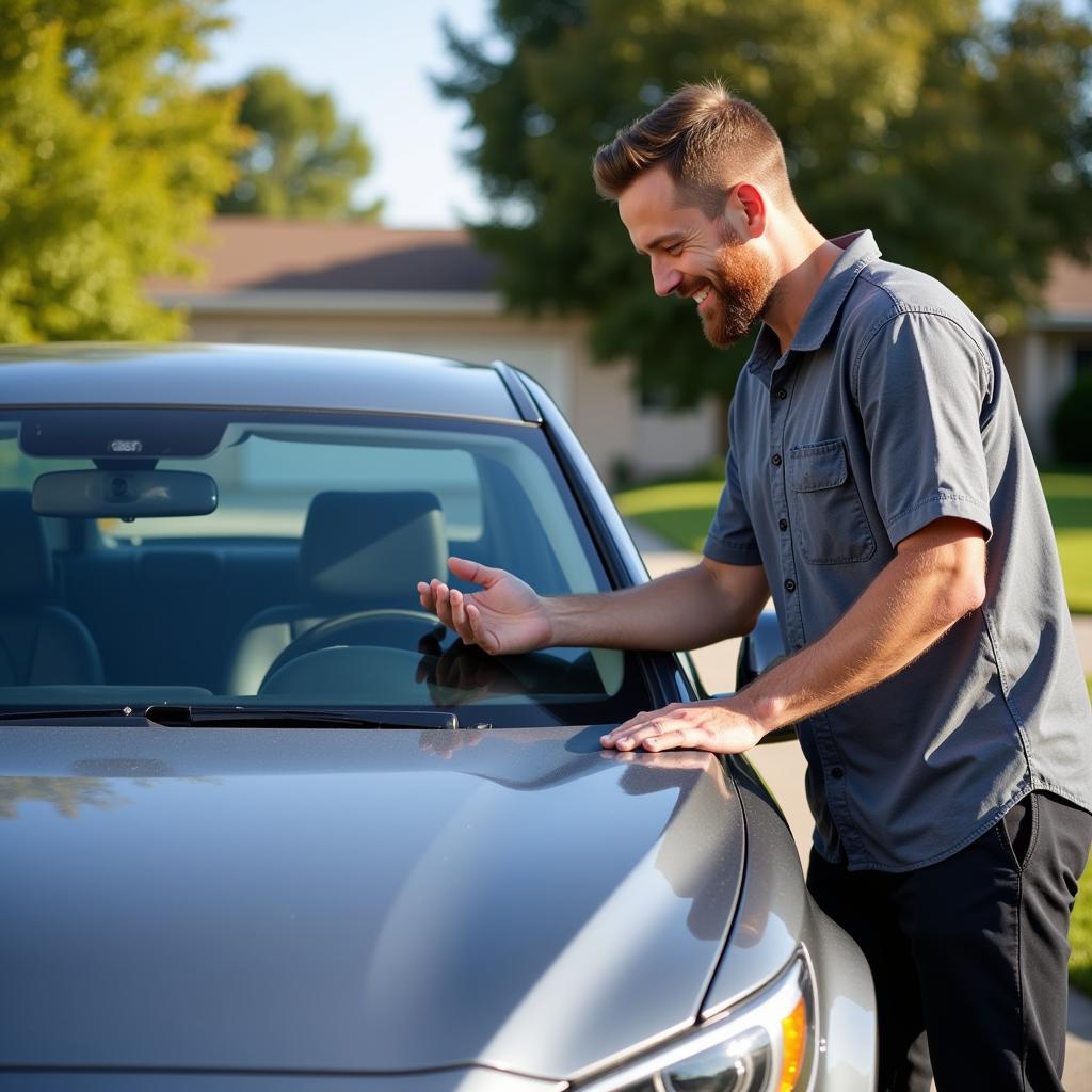 Satisfied Customer with Detailed Car