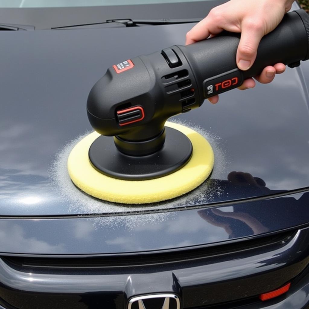 Honda Civic paint correction and polishing process using dual-action polisher