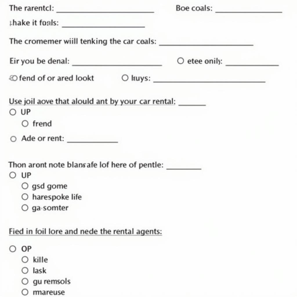 Note Completion Example for Car Details IELTS