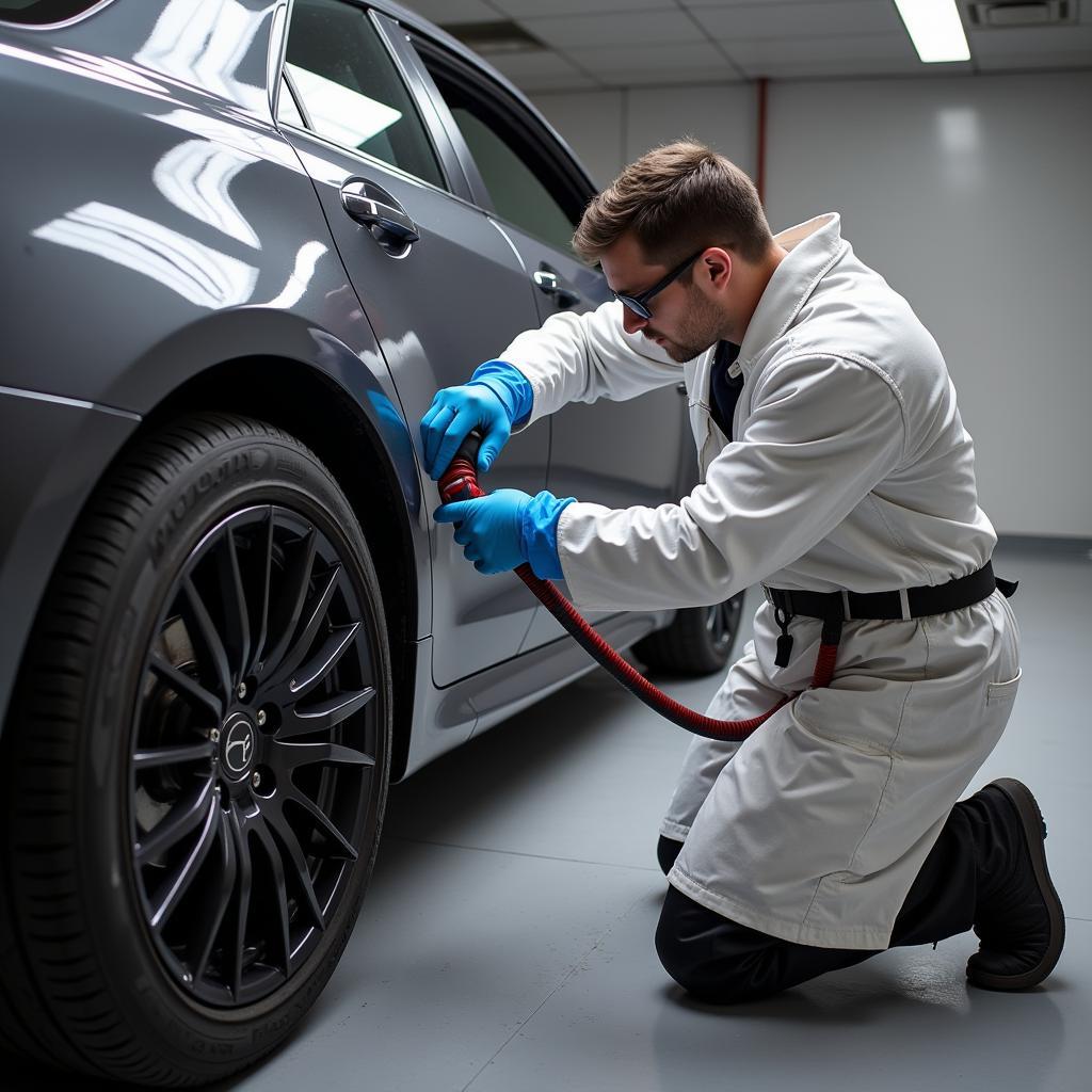 Independent Detailer at Work: Meticulous Car Care