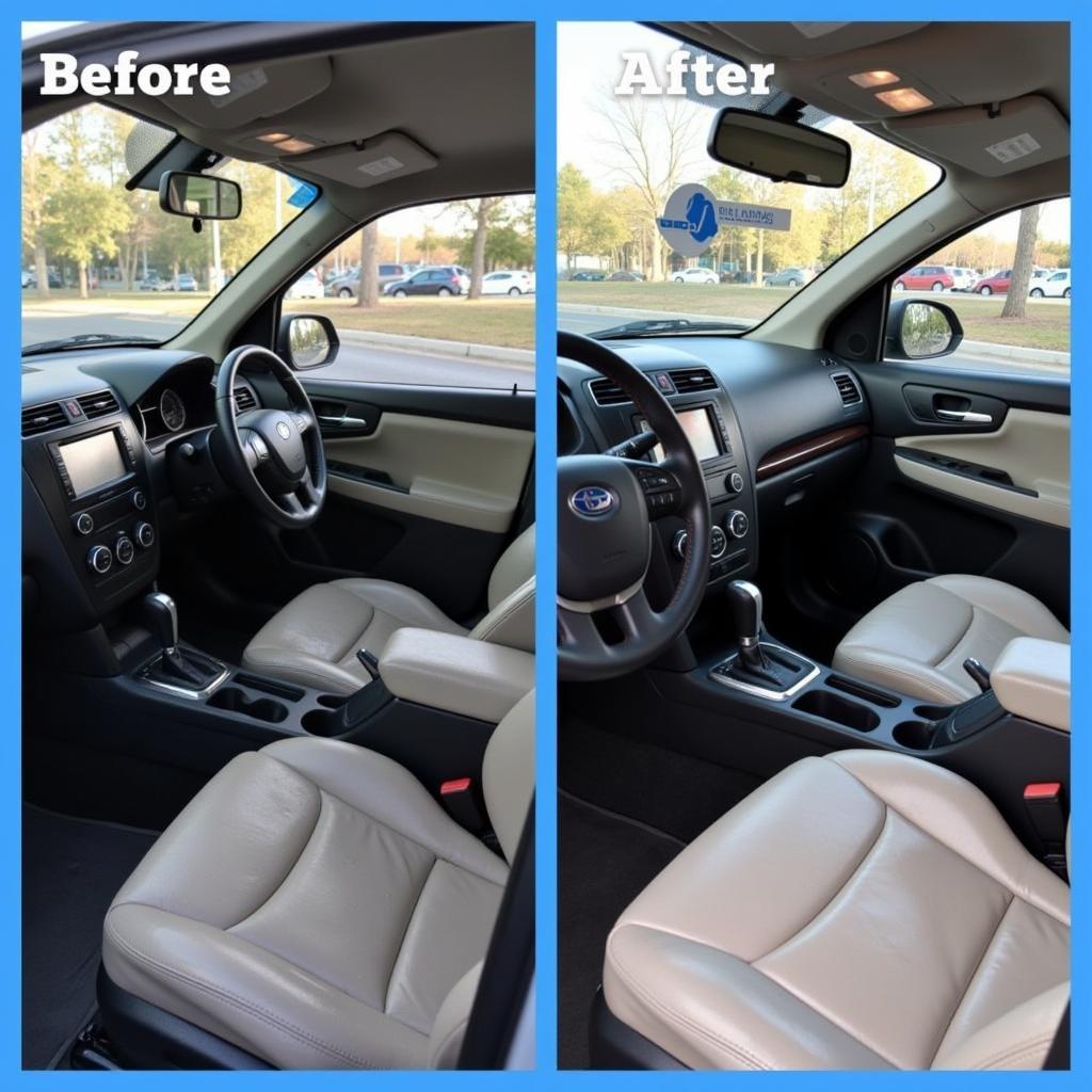 Before and After Interior Car Detailing Comparison