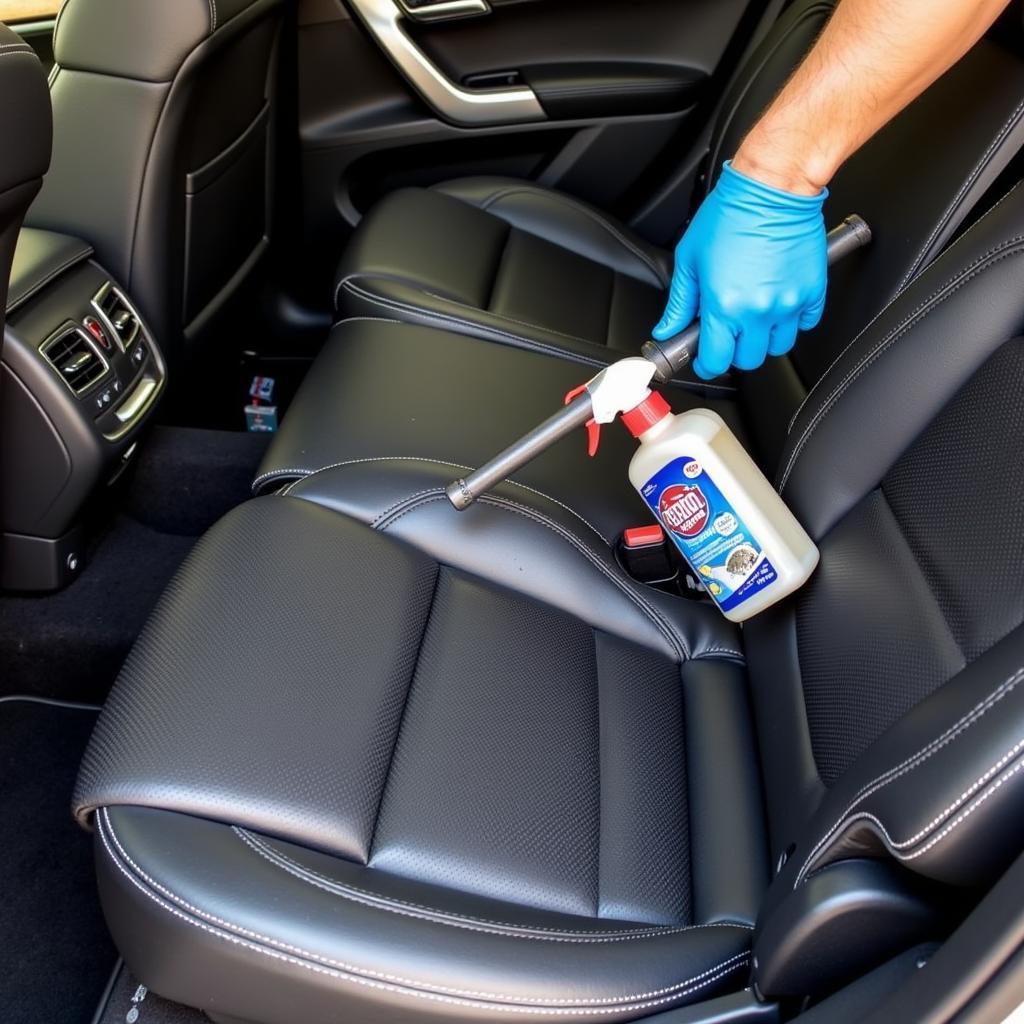 Leather seat cleaning during car detailing in Bexleyheath