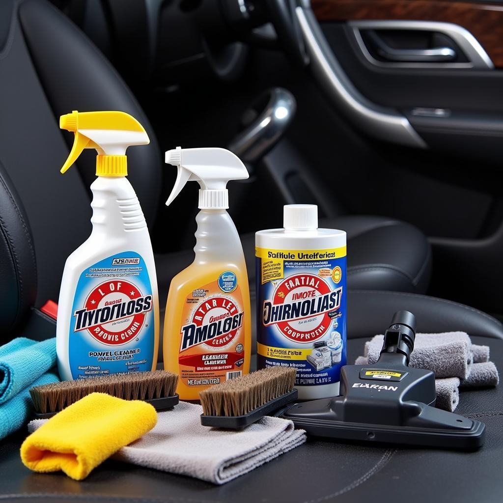 Interior Car Detailing Chemicals and Tools