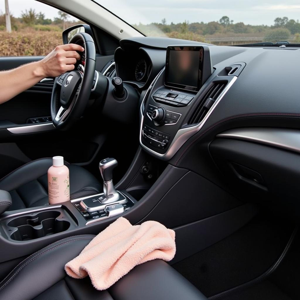 Cleaning Car Interior with Detailing Products