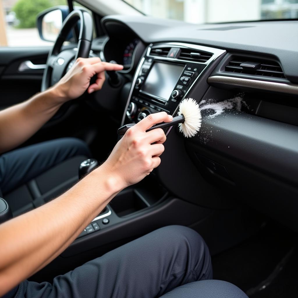 Detailing Car Dashboard and Vents