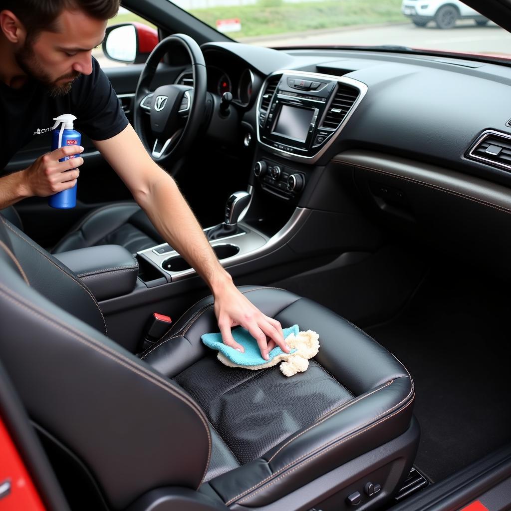 Interior Car Detailing: Deep cleaning and conditioning of car seats, carpets, and dashboard.