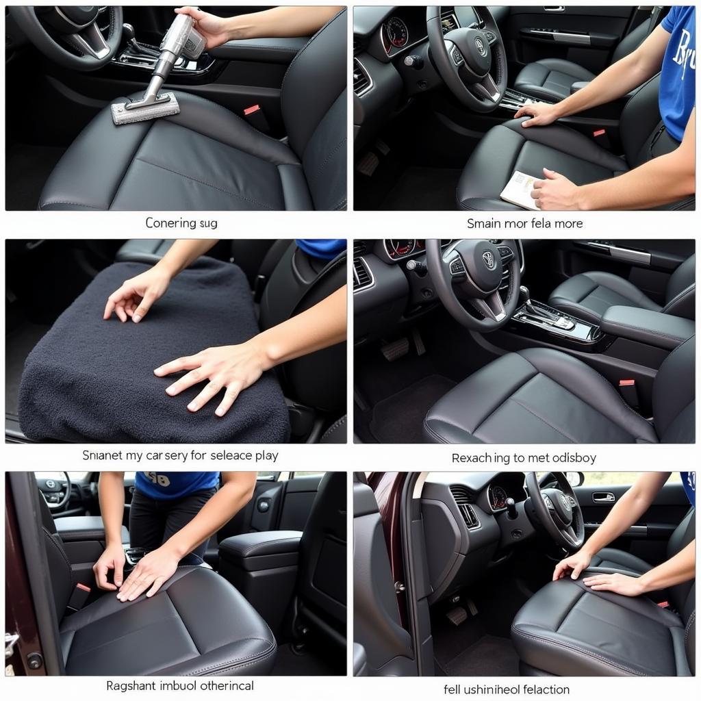 Interior car detailing process in Fayetteville, NC