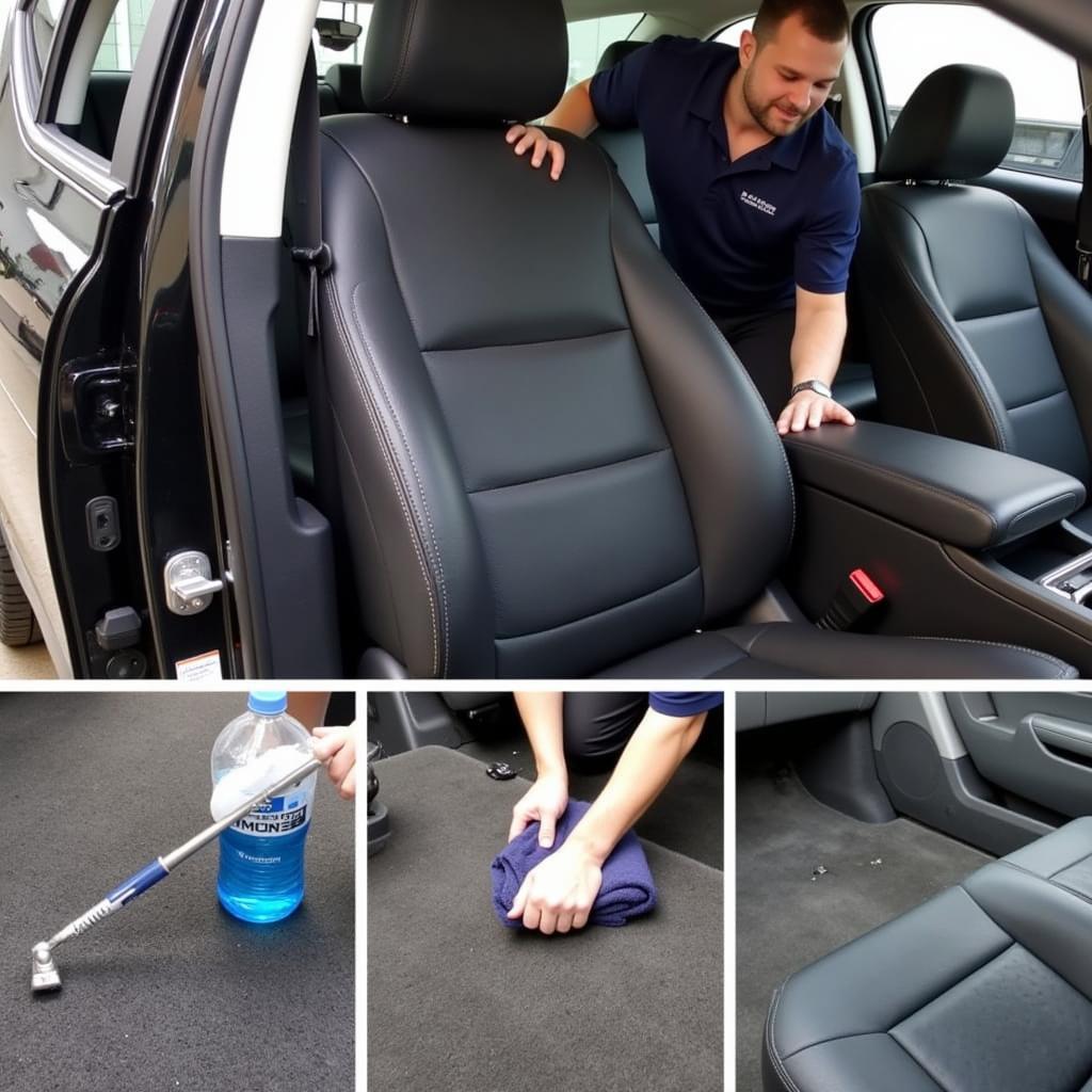 Interior car detailing process in Newstead