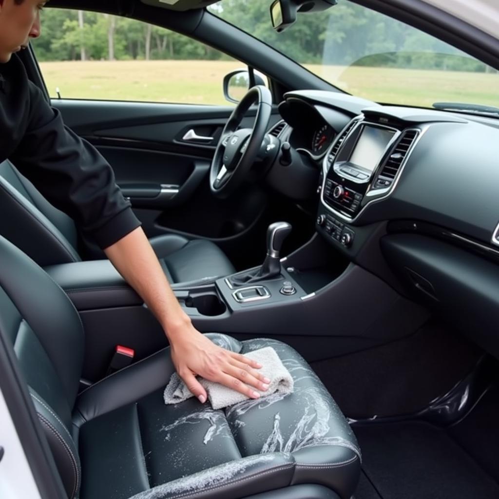 Deep Cleaning Interior of a Car in Nova