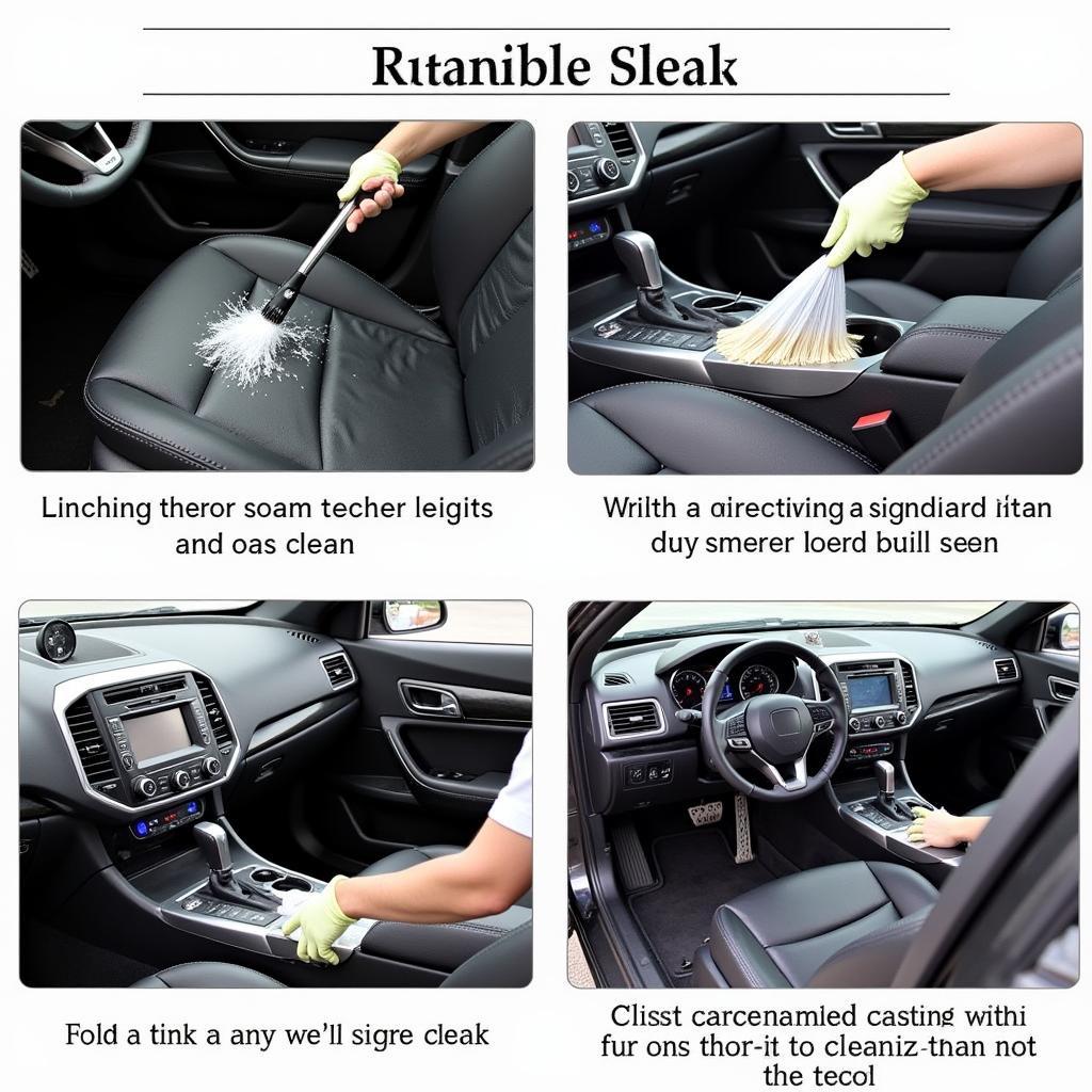 Interior car detailing process in action