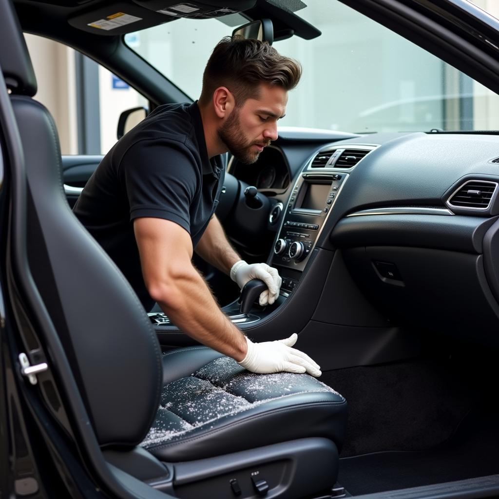 Interior Car Detailing Process in Action