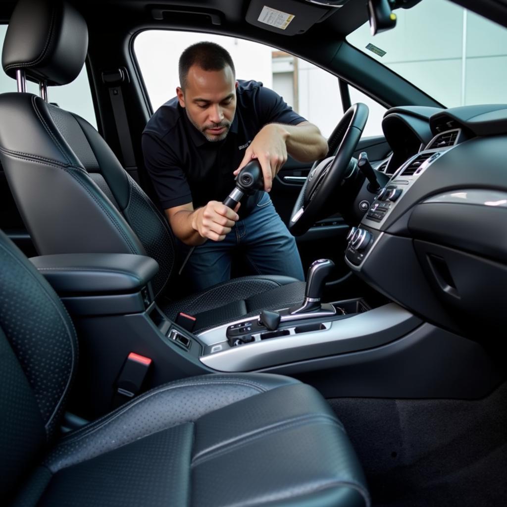 Deep Cleaning of Car Interior During Detailing