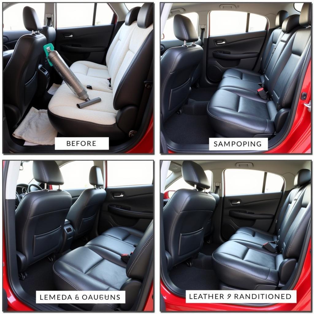 Interior car detailing involves vacuuming, shampooing, leather cleaning, and odor removal