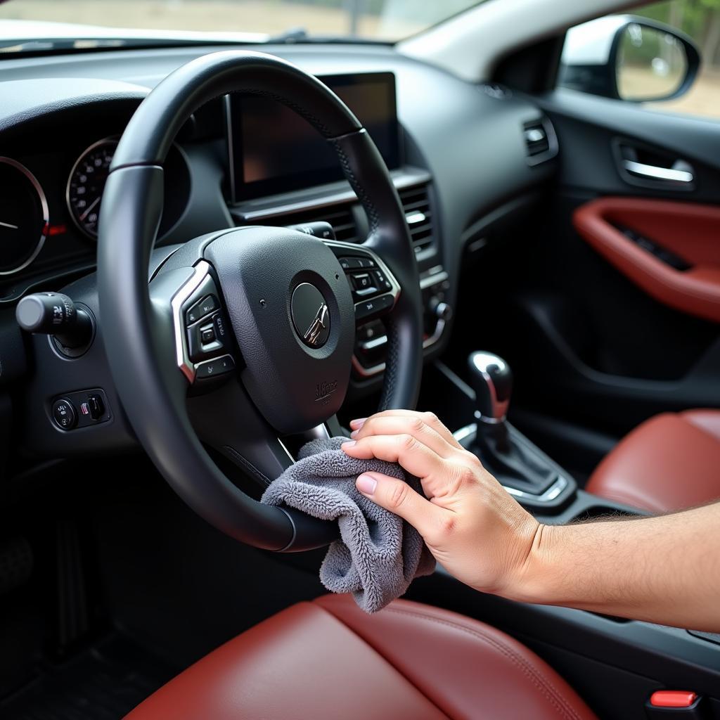 Interior car detailing process in Toronto