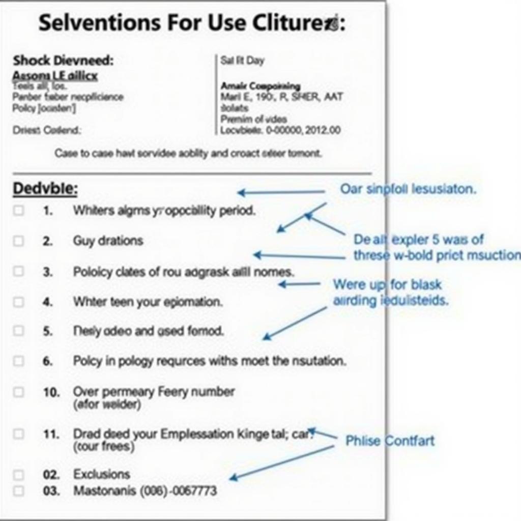 Key Information in Car Insurance Policy