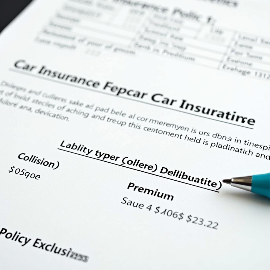 Key Sections of Car Insurance Policy