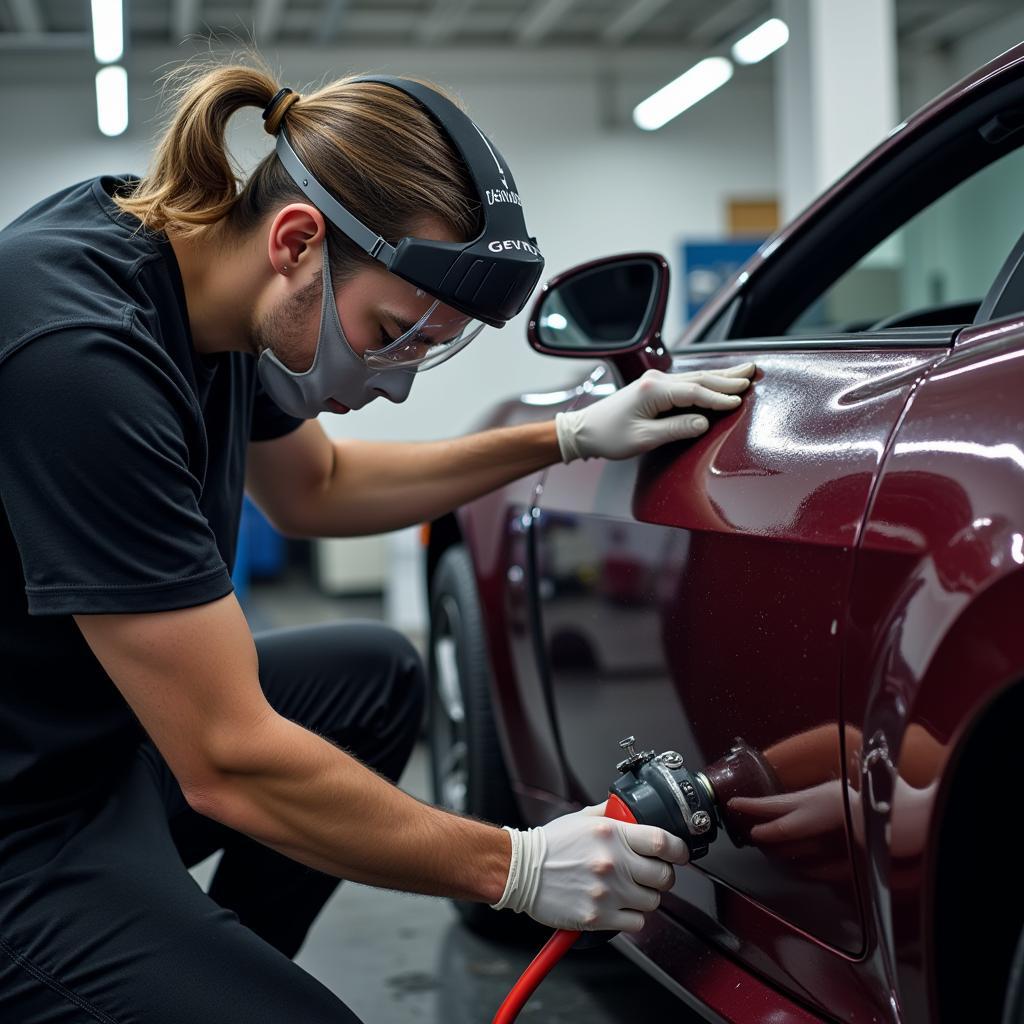 Expert car detailer working on a vehicle in Little Rock