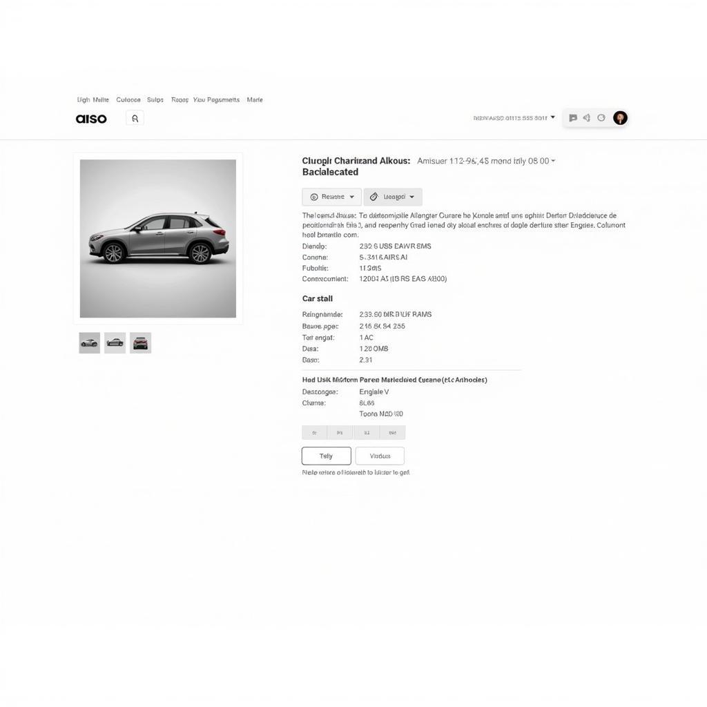 Manufacturer Website Showing Car Specifications