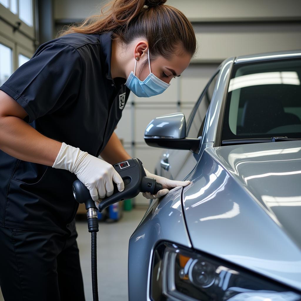 Mastering Car Detailing Techniques: A Professional Detailer Applying Ceramic Coating