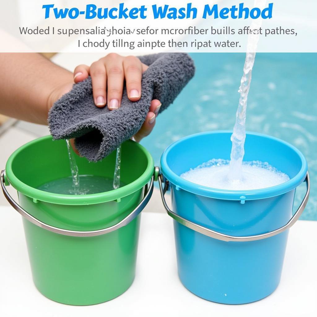 Microfiber Wash Mitt and Two Bucket Wash Method