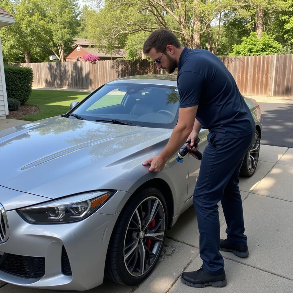 Mobile Car Detailer at Work