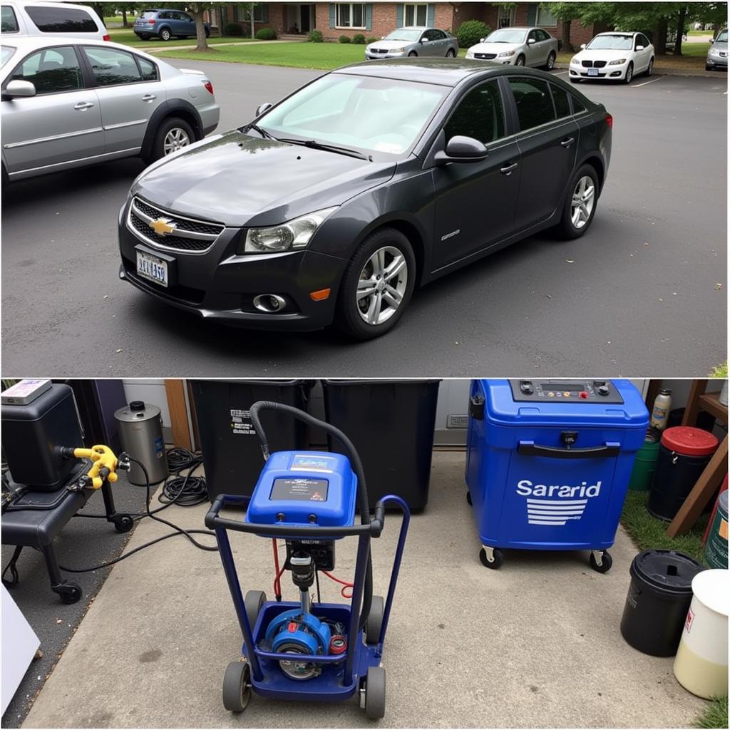 Ideal Mobile Car Detailing Location Setup in a Client's Driveway