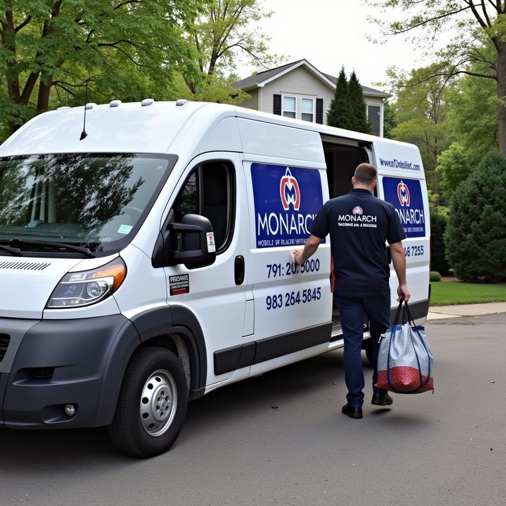 Monarch Mobile Detailing Van Arriving at Client's Home