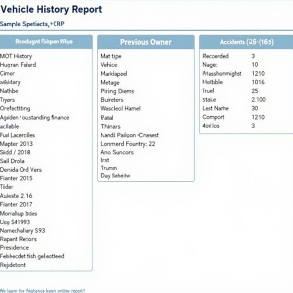 Example of an Online Car Details Check Report