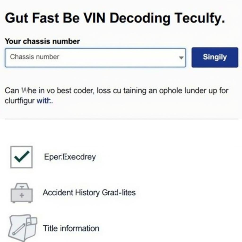 Example of an online VIN decoder website