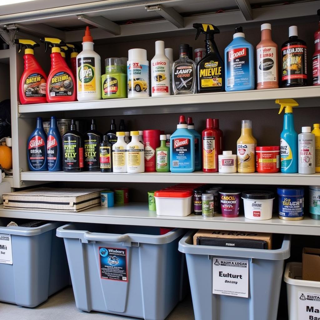 Organized Car Detailing Product Storage System