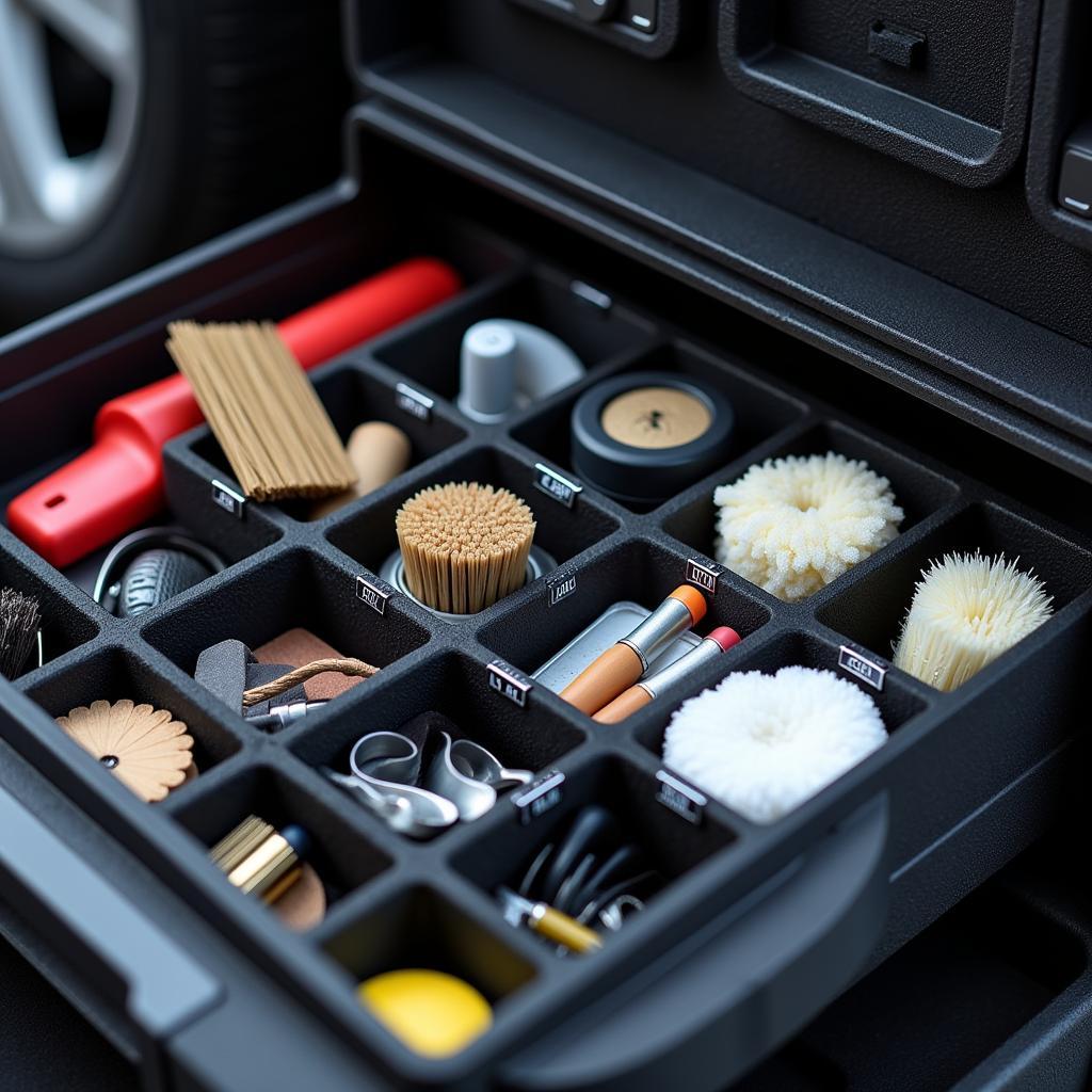 Organized Car Detailing Toolbox for Efficient Workflow