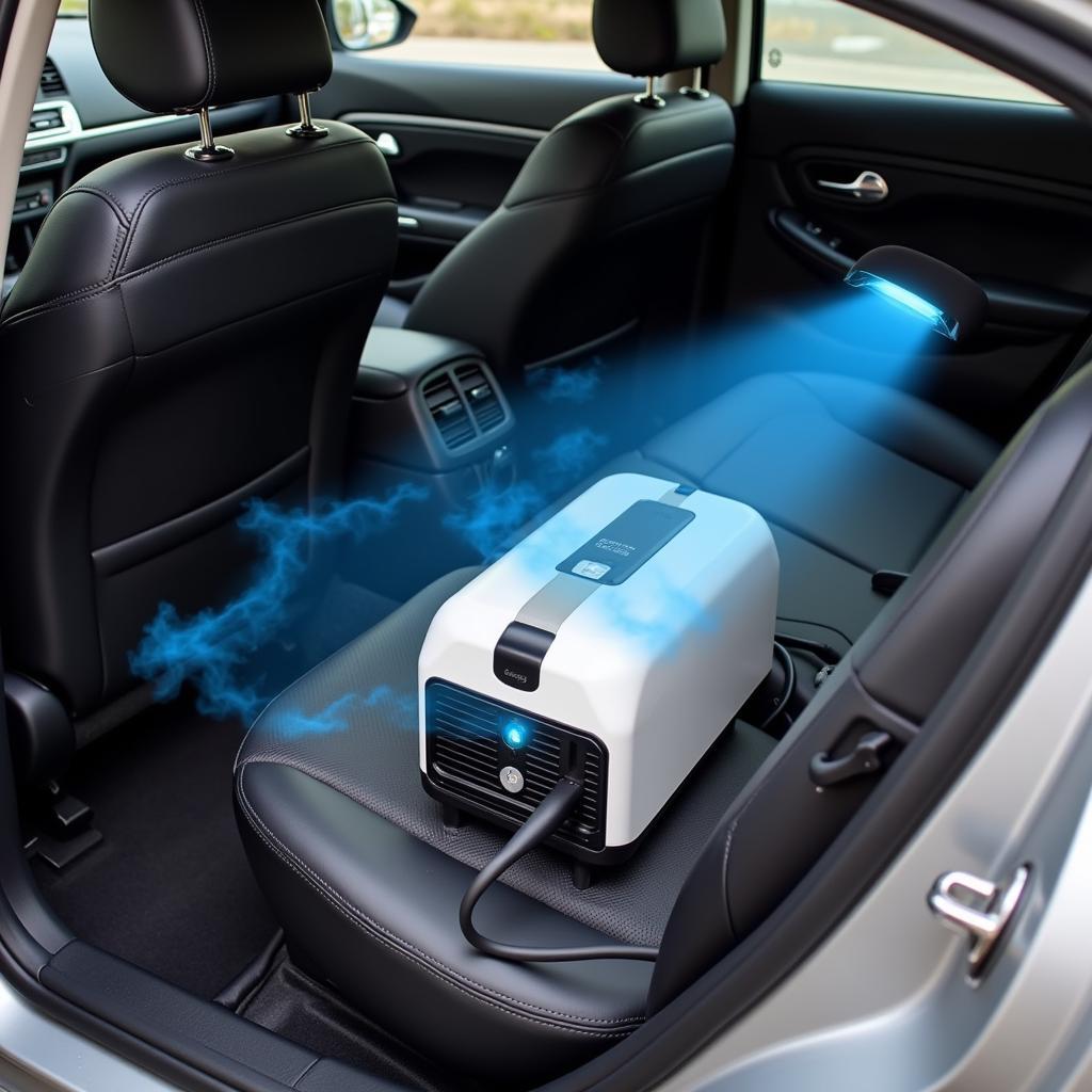 Ozone Generator Inside a Car for Detailing