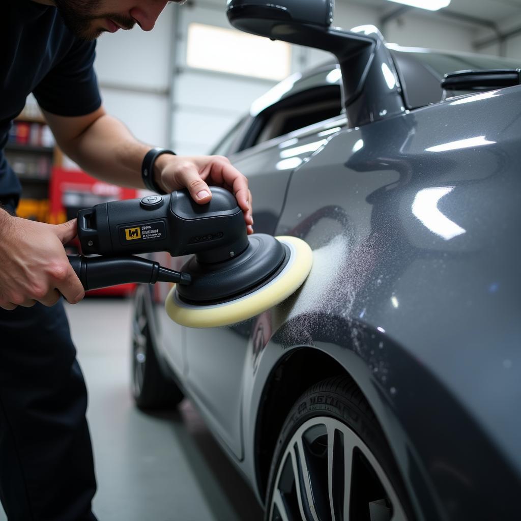 Paint Correction Process Using a Polishing Machine