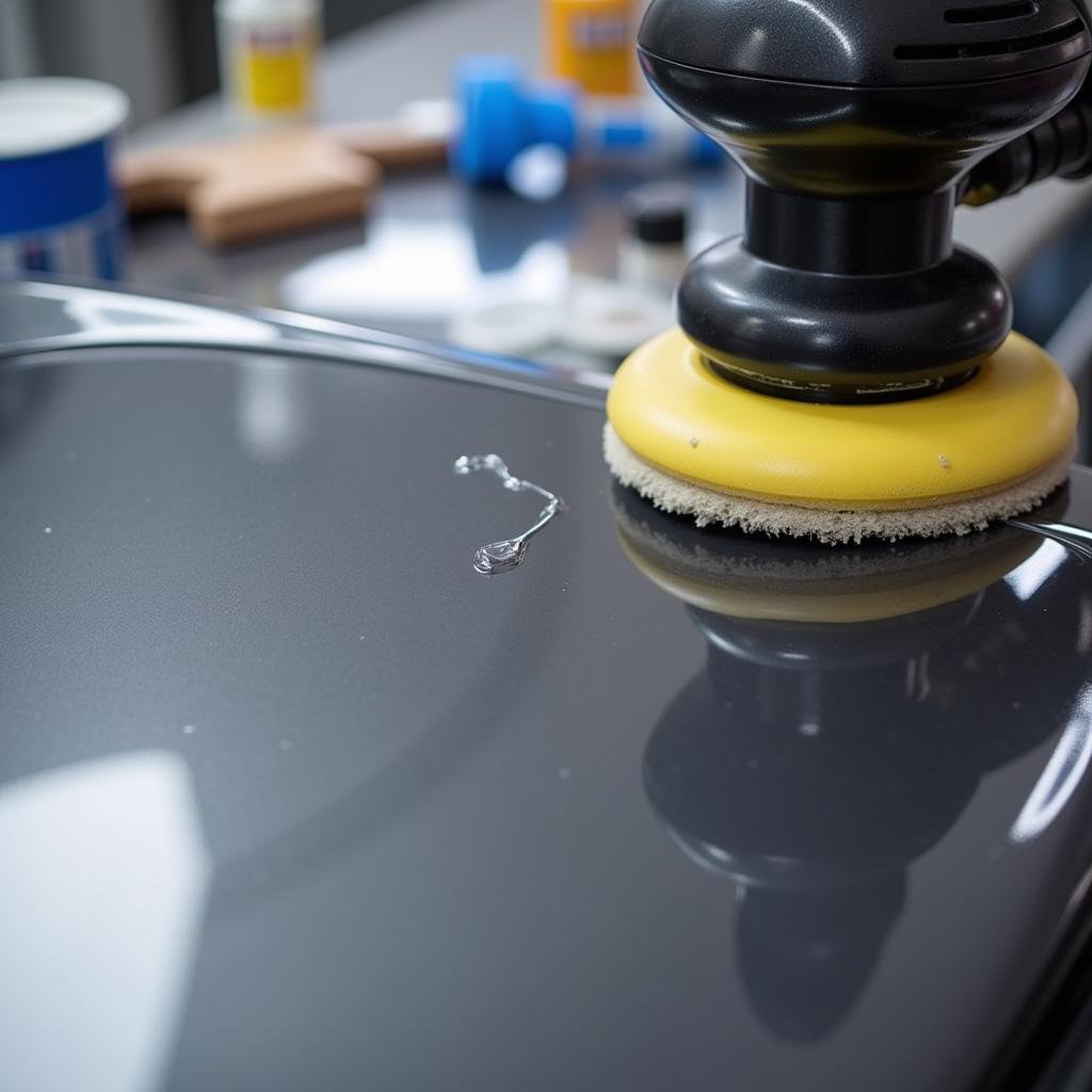 Car Paint Correction Process Using a Polishing Machine