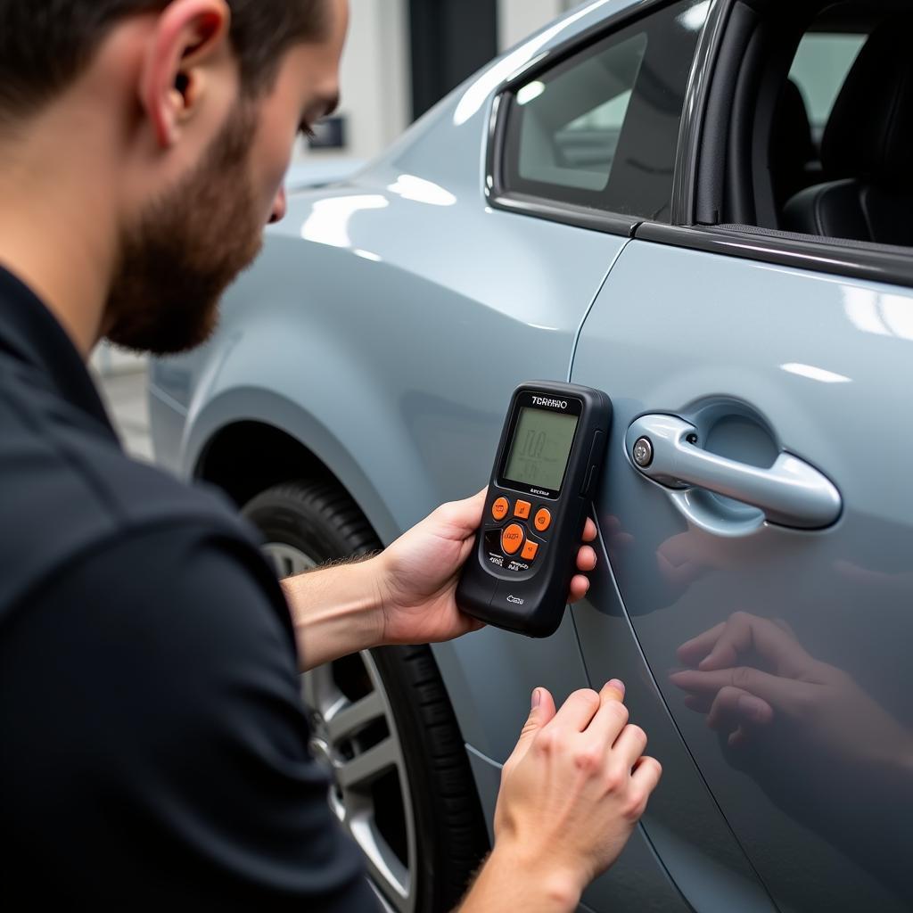 Using a Paint Thickness Gauge during Car Detailing