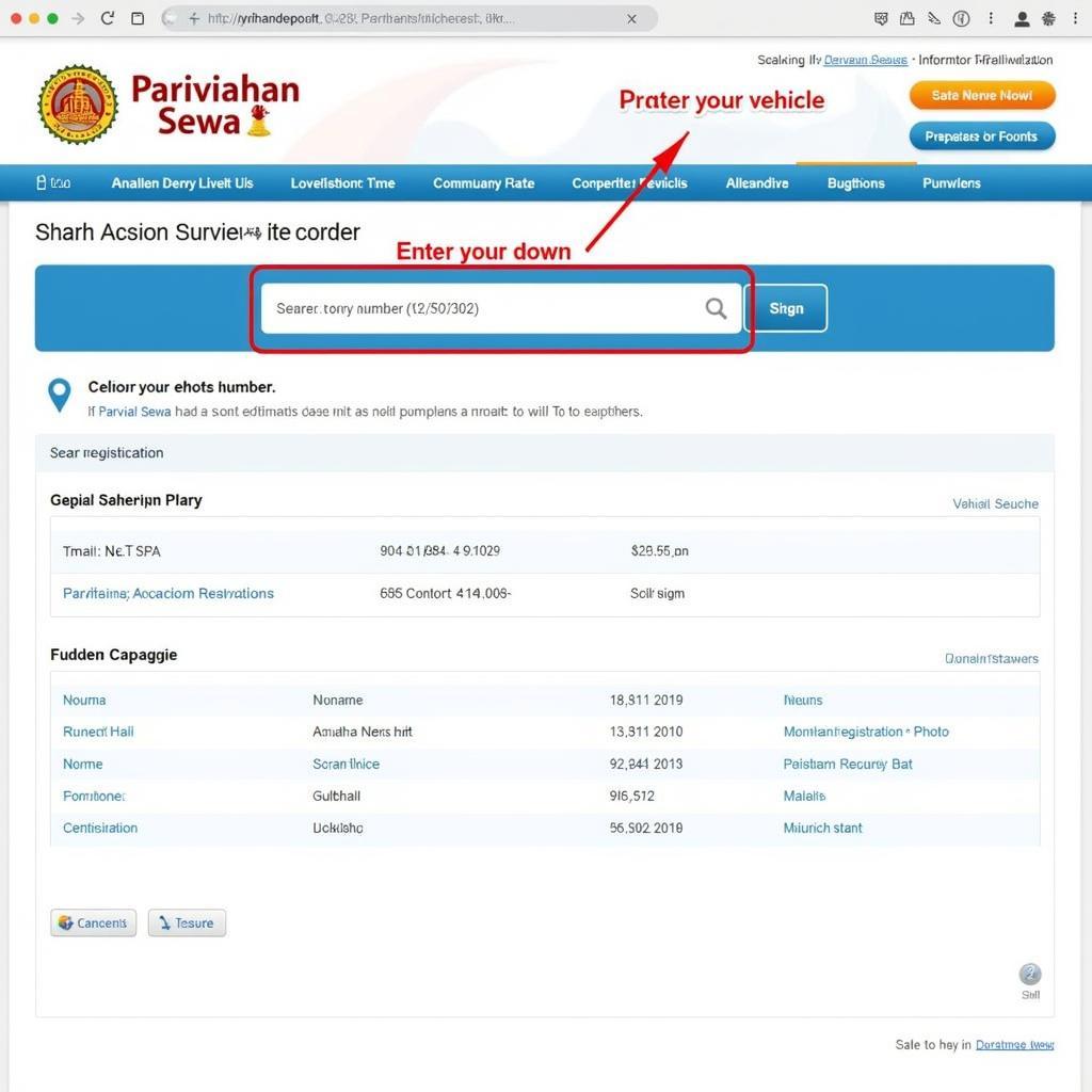 Parivahan Sewa Portal Screenshot