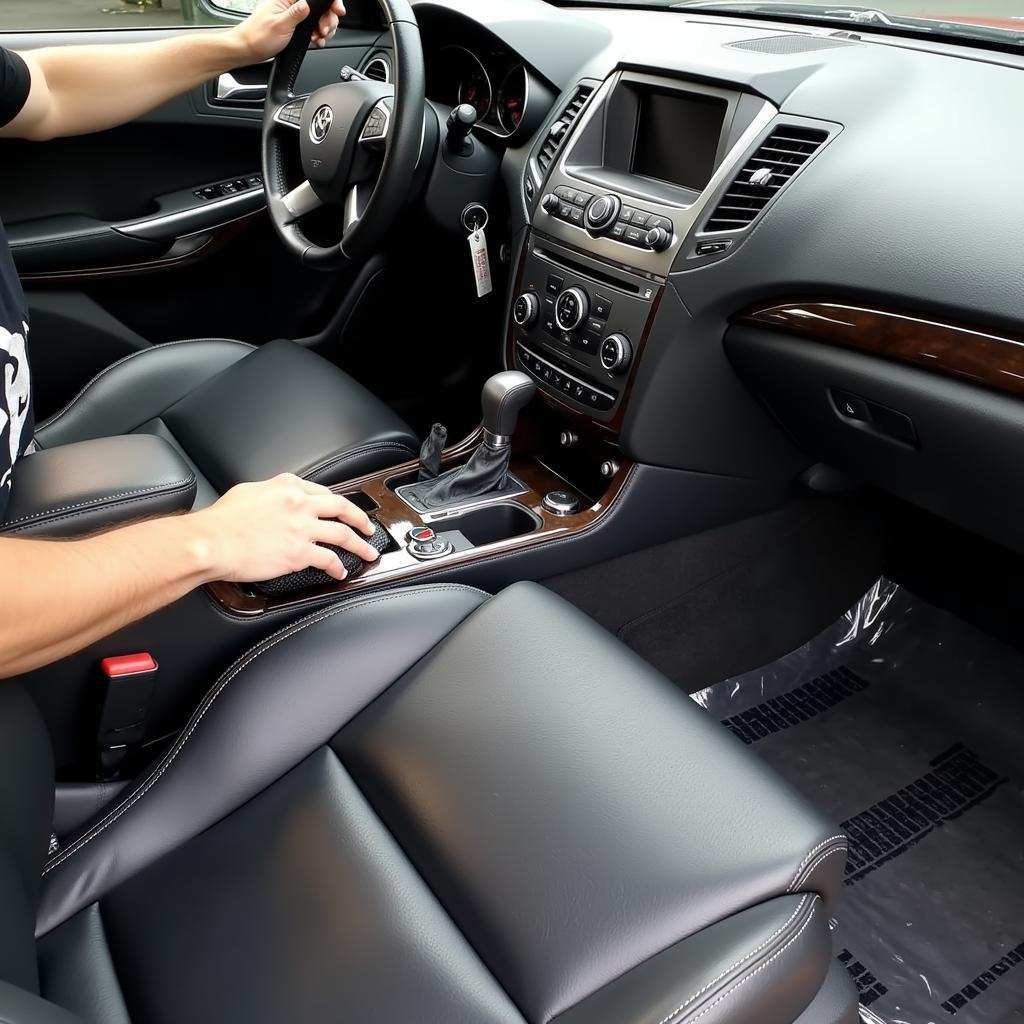 Interior car detailing in Pearland