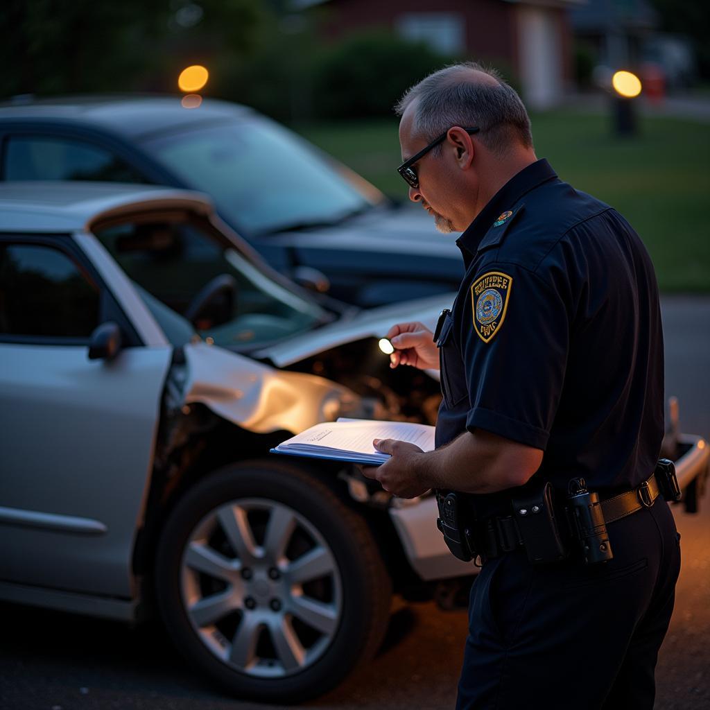 Police Investigating a Car Accident