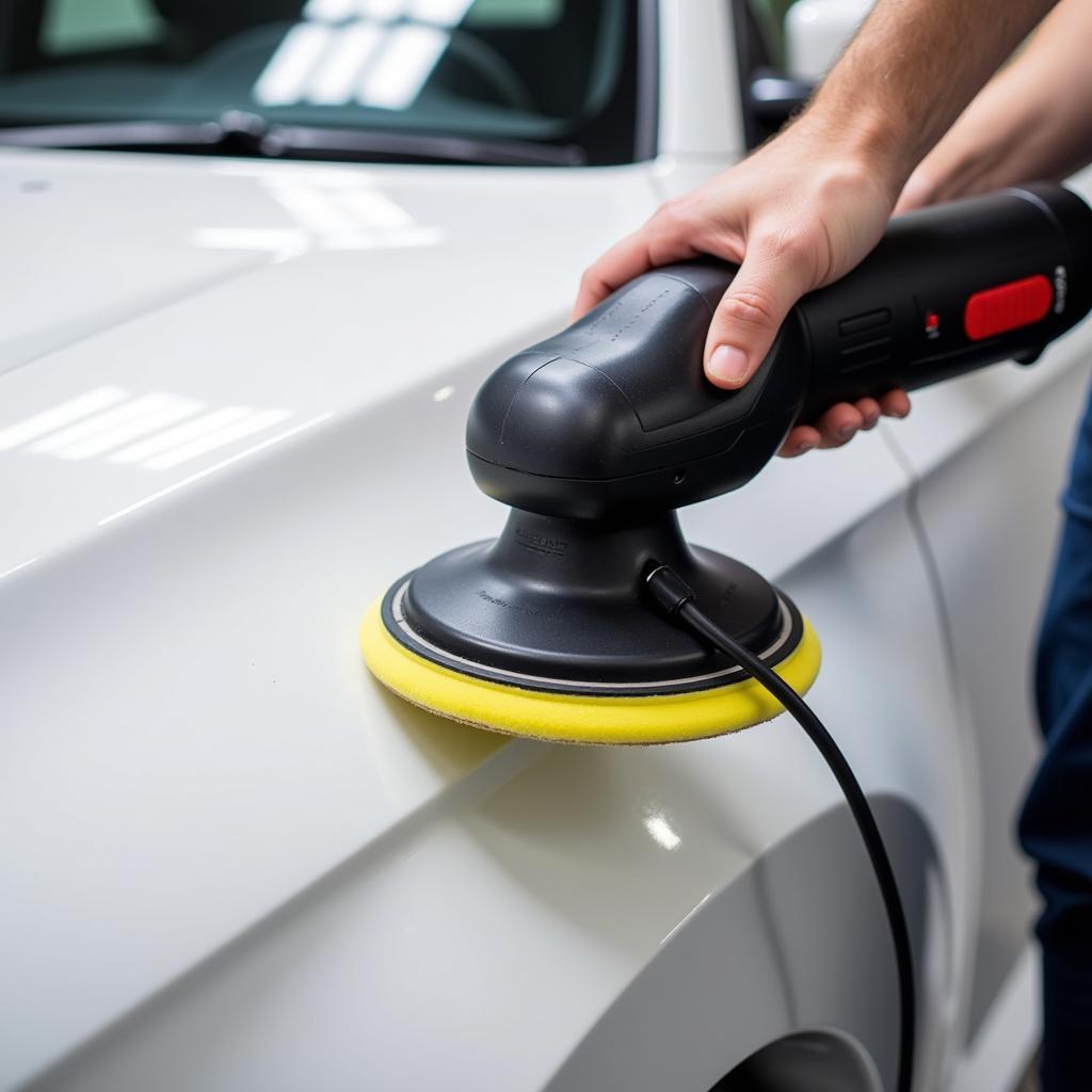 Polishing White Car Paint with Dual-Action Polisher