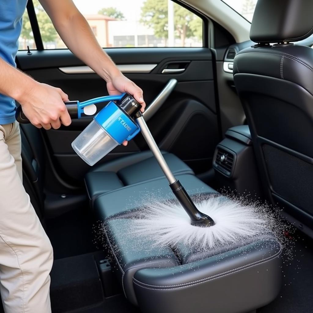 Portable Car Detailing Extractor in Action