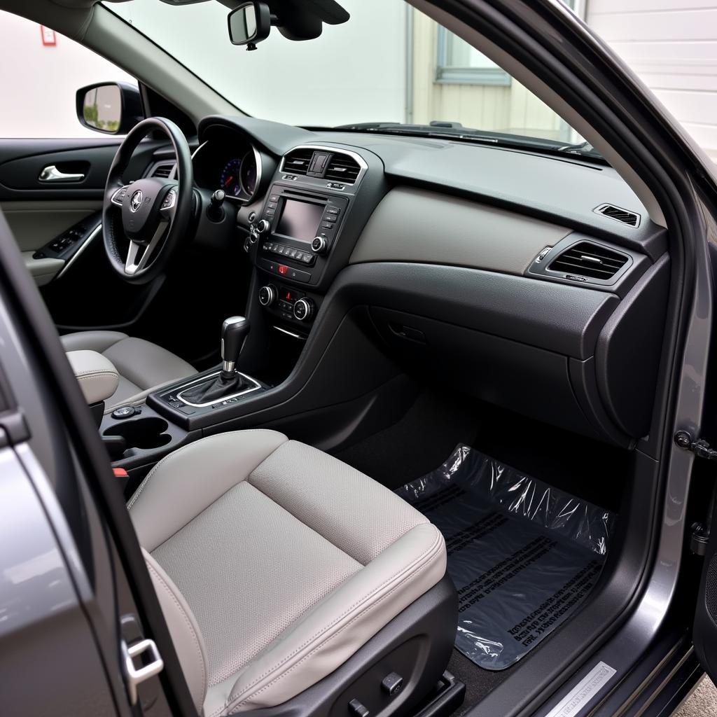 Interior car cleaning at a Portland detailing shop