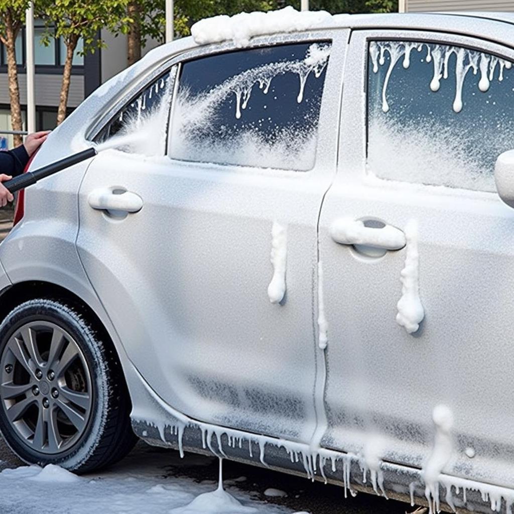 Pre-washing a car before detailing