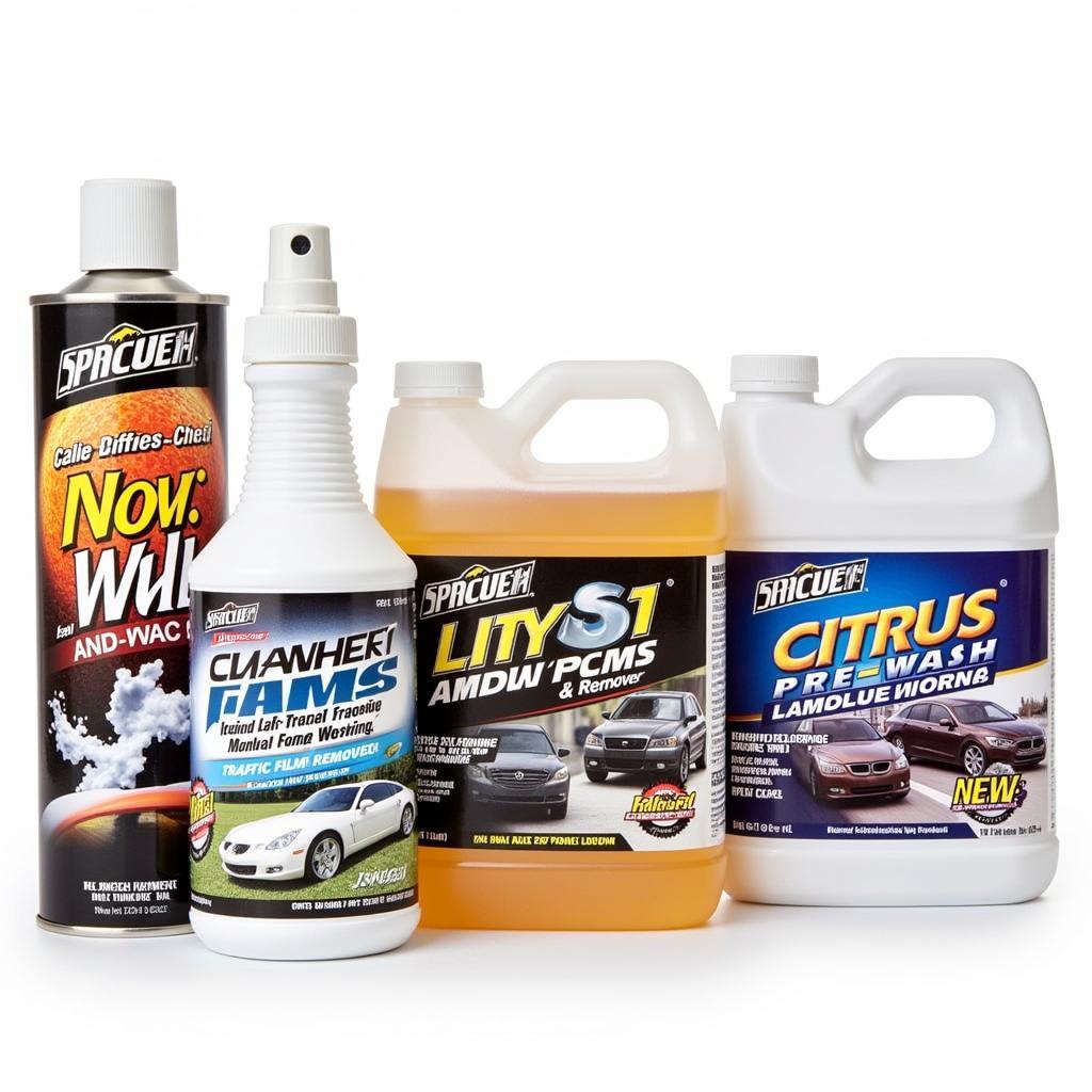 Various Pre-Wash Products for Car Detailing