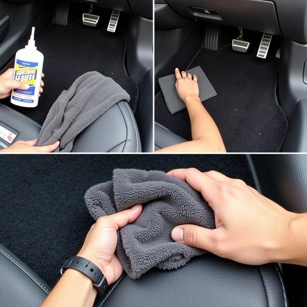 Preparing the Car Carpet for Tape Application