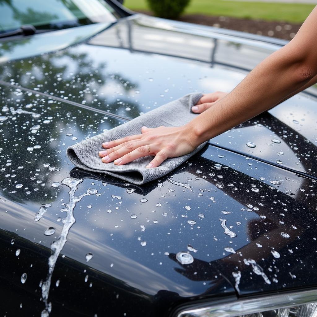 Preventing water spots on car after washing