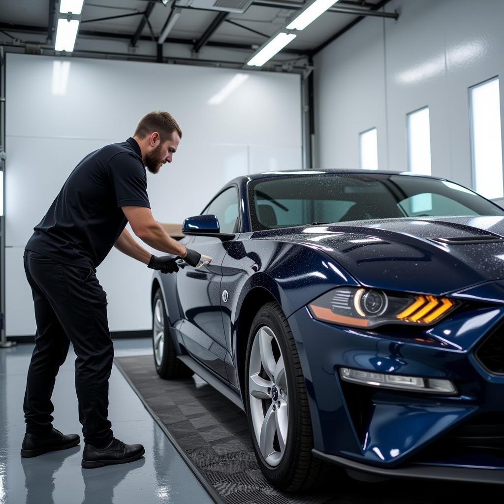 Professional Autoshine Car Detailer at Work