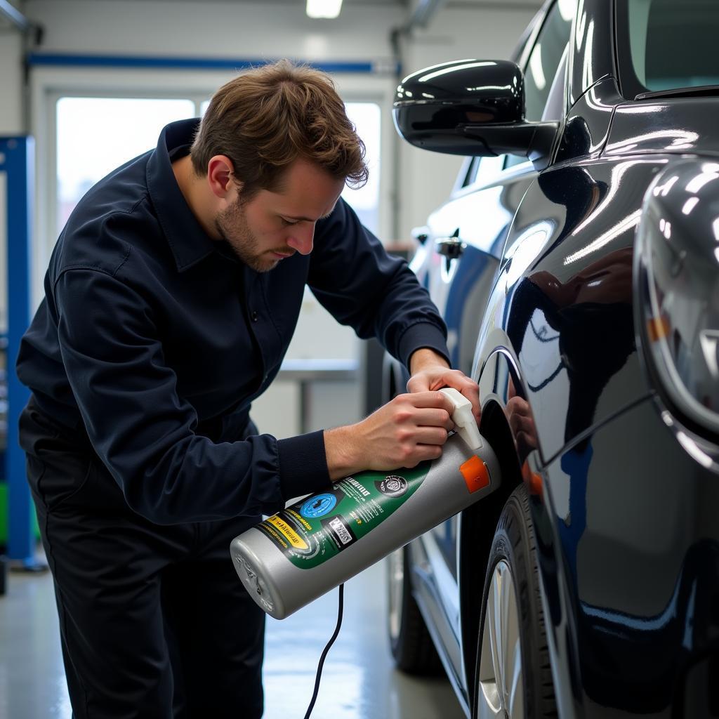 Professional Car Detailer in Aiken, SC working on a vehicle.